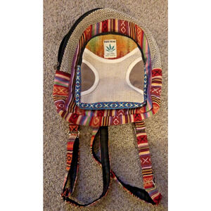 Pure Hemp Backpack Bag Recycle Hemp Eco-Friendly Multicolor THC FREE Handmade